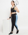 Shop Women's Black Color Blocked Activewear Tights