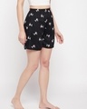 Shop Women's Black Floral Printed Boxer Shorts-Design