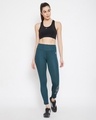 Shop Women's Green Fitness Typography Slim Fit Tights