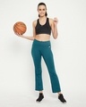 Shop Women's Green Flared Slim Fit Yoga Pants
