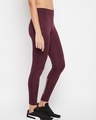Shop Women's Purple Striped Activewear Tights-Design