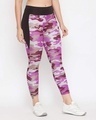 Shop Women's Snug Fit Active Camouflage Print Ankle Length Tights In Purple-Design