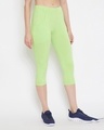 Shop Women's Snug Fit Active Capri In Lime Green   Cotton Rich-Design