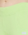 Shop Women's Snug Fit Active Capri In Lime Green   Cotton Rich