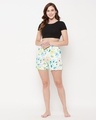 Shop Women's White All Over Floral Printed Boxer Shorts