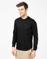 Shop Coal Black Henley Full Sleeve Shirt-Design