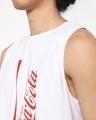 Shop Men's White Coca Cola Wave Typography Vest