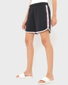 Shop Women's Black Coca Stripe Shorts-Front