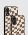 Shop Coffee Checkered Premium Glass Case for Oppo A78 5G-Design