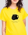 Shop Coffee On The Dark Side Boyfriend T-Shirt (SWL) Pineapple Yellow