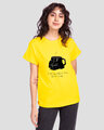 Shop Coffee On The Dark Side Boyfriend T-Shirt (SWL) Pineapple Yellow-Front