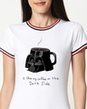 Shop Coffee On The Dark Side Boyfriend Varsity Rib H/S T-Shirt (SWL) Multicolor-Front