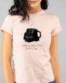 Shop Coffee On The Dark Side Half Sleeve T-Shirt (SWL) Seashell Pink