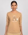 Shop Coffee Right Meow 3/4th Sleeve T-Shirt-Front