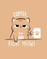 Shop Coffee Right Meow 3/4th Sleeve T-Shirt-Full