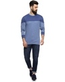 Shop Men's Blue Color Block Stylish Casual T-Shirt-Full