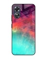 Shop Colorful Aura Printed Premium Glass Case for OPPO A17 (Shock Proof,Scratch Resistant)-Front