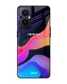 Shop Colorful Fluid Printed Premium Glass Cover for OPPO F21 Pro 5G (Shockproof, Light Weight)-Front