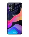 Shop Colorful Fluid Printed Premium Glass Cover for OPPO F21 Pro (Shockproof, Light Weight)-Front