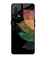 Shop Colorful Leaves Premium Glass Case for OnePlus Nord CE 5G (Shock Proof, Scratch Resistant)-Front