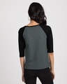 Shop Colors In My Mind 3/4th Sleeve Raglan T-Shirt Black-Nimbus Grey-Design