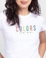 Shop Colors In My Mind Half Sleeve Printed T-Shirt White-Front