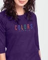 Shop Colors In My Mind Round Neck 3/4 Sleeve T-Shirt Parachute Purple-Front