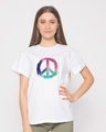 Shop Colors Of Peace Boyfriend T-Shirt-Front