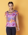 Shop Comfort Fit Active Marble Print T-Shirt In Multicolour-Front