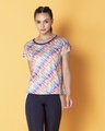 Shop Comfort Fit Active Printed T-Shirt In Rainbow Colour-Front