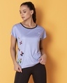 Shop Comfort Fit Butterfly Print Active T-Shirt In Lavender-Front