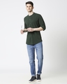 Shop Comfort Pique Knit Olive Shirt