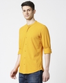 Shop Comfort Stretch Pique Knit Mustard Shirt-Design