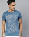 Shop Blue Graphic T Shirt-Front
