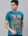 Shop Blue Graphic T Shirt-Front