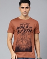 Shop Brown Graphic T Shirt-Front
