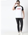 Shop Conquer Strip Half Sleeve Raglan T-Shirt White-Black-Design