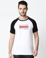 Shop Conquer Strip Half Sleeve Raglan T-Shirt White-Black