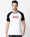 Shop Conquer Strip Half Sleeve Raglan T-Shirt White-Black-Front