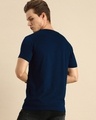 Shop Men's Blue Conquer Strip Typography T-shirt-Design