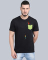 Shop Pocket Design T-Shirt Black-Front