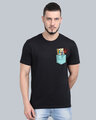 Shop Pocket Design T-Shirt Black-Full