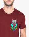 Shop Pocket Design T-Shirt Maroon-Design