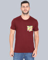 Shop Pocket Design T-Shirt Maronn-Front