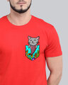 Shop Pocket Design T-Shirt Red-Design