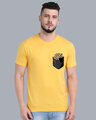 Shop Pocket Design T-Shirt Yellow-Full