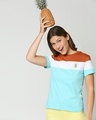 Shop Cool Apple Color Block Printed T-Shirt-Front