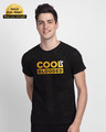 Shop Cool Blooded Half Sleeve T-Shirt (GOLD PRINT)-Front