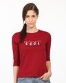 Shop Cool Pin Round Neck 3/4th Sleeve T-Shirt-Front