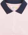 Shop Coral Blush Half Sleeve Contrast Zipper Polo